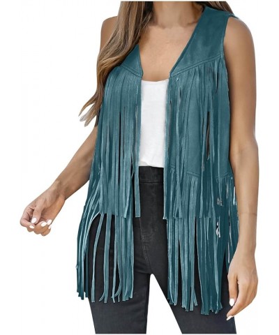 Womens Fringe Vest Casual Sleeveless Open Front Suede Cardigans Outwear Solid Color Tassle Hippie Waistcoat Jackets Tops 11 n...