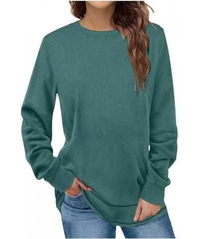 Long Sleeve Tops for Women Casual Cozy Fleece Pullover Shirt Loose Fit Crew Neck Blouse Lightweight Soft Sweatshirts 2blue $8...