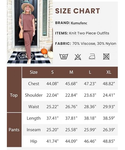 Women's Knit 2 Piece Outfits Sleeveless Pullover Sweater Vest Tops Elastic Waisted Pants Loungwear Set Green $20.39 Activewear