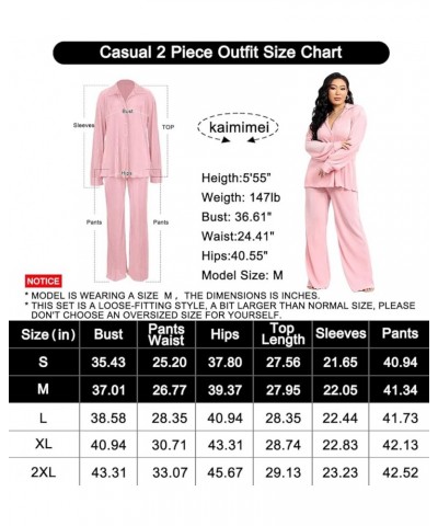 Casual 2 Piece Outfit for Women - Linen Long Sleeve Button Down Shirt + Flare Pleated Wide Leg Pants Sets Streetwear Red $24....