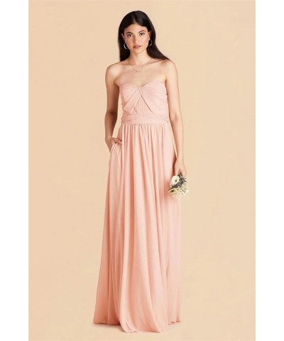 Infinity Chiffon Bridesmaid Dresses with Pockets Long Streamers Halter Strapless Pleated A Line Formal Gown Taupe $28.59 Dresses