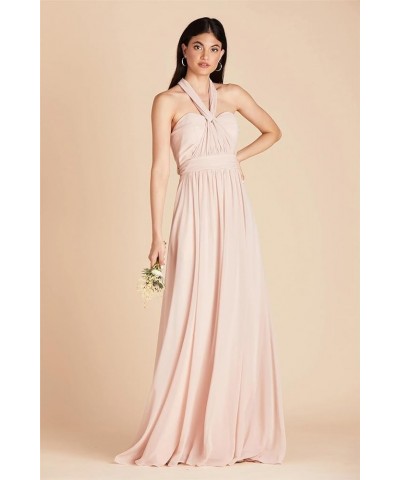 Infinity Chiffon Bridesmaid Dresses with Pockets Long Streamers Halter Strapless Pleated A Line Formal Gown Taupe $28.59 Dresses