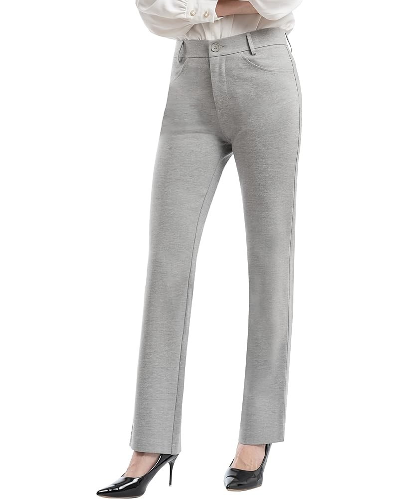 Work Pants for Women, Stretch Dress Pants with Pockets, Straight Leg Slacks for Women to Business Work Casual Light Grey $24....