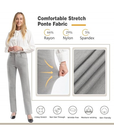 Work Pants for Women, Stretch Dress Pants with Pockets, Straight Leg Slacks for Women to Business Work Casual Light Grey $24....