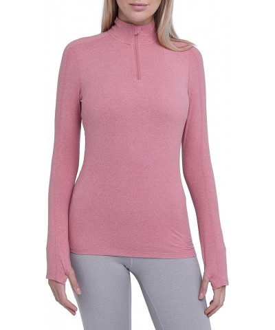 Women's Lightweight Fusion Quickdry Long Sleeve Half-Zip Running Top Dusty Rose $13.80 Activewear