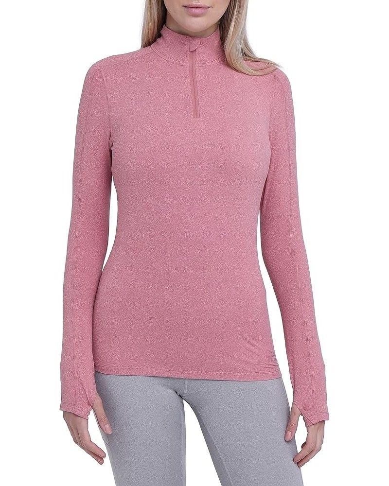 Women's Lightweight Fusion Quickdry Long Sleeve Half-Zip Running Top Dusty Rose $13.80 Activewear