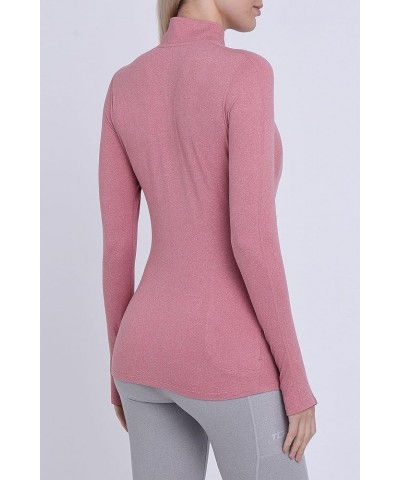 Women's Lightweight Fusion Quickdry Long Sleeve Half-Zip Running Top Dusty Rose $13.80 Activewear