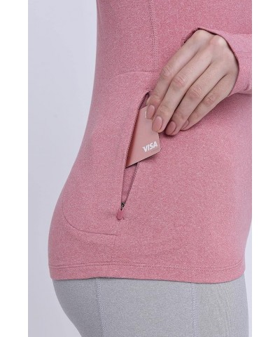 Women's Lightweight Fusion Quickdry Long Sleeve Half-Zip Running Top Dusty Rose $13.80 Activewear