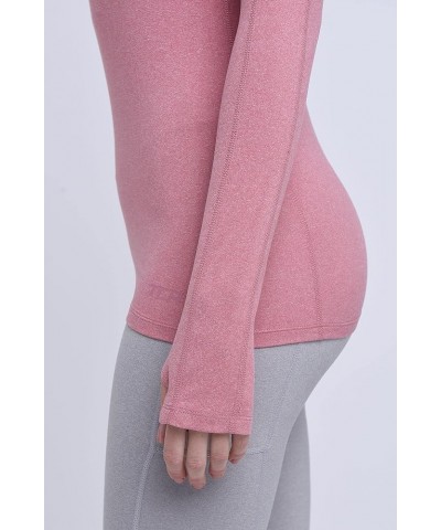 Women's Lightweight Fusion Quickdry Long Sleeve Half-Zip Running Top Dusty Rose $13.80 Activewear