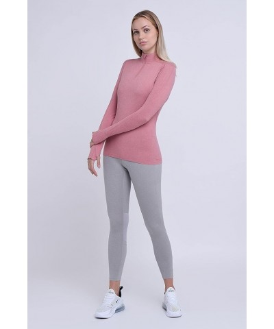 Women's Lightweight Fusion Quickdry Long Sleeve Half-Zip Running Top Dusty Rose $13.80 Activewear