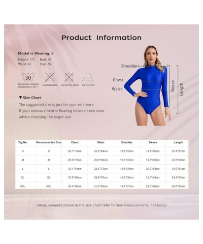 Womens Mock Neck Long Sleeve Bodysuit Zipper Back Stretchy Gymnastics Leotard for Acrobatics Burgundy $8.83 Activewear