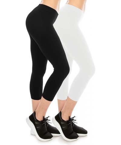 Premium Seamless Leggings, UV Protective Fabric UPF 50+ (Made with Love in The USA) Black-white $9.18 Leggings