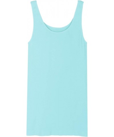 Women Seamless Basic Jersey Tank Top, Made in U.S.A, One Size Candy Blue $24.75 Tanks