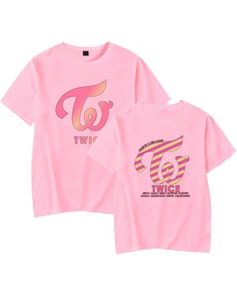 Kpop Twice Merch T-Shirt Merch Men Short Sleeve Women Funny Tee Unisex Harajuku Tops Pink $11.39 T-Shirts