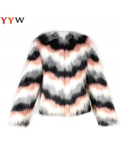 Women Multicolor Winter Long Sleeve Faux Fur Coat Warm Parka Outwear Open Front Jacket Multi $24.43 Coats