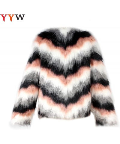 Women Multicolor Winter Long Sleeve Faux Fur Coat Warm Parka Outwear Open Front Jacket Multi $24.43 Coats