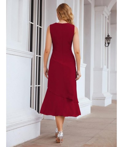 Formal Prom Gowns Chiffon A line Mother of The Bride Dresses Plus Size for Women with Jacket Crimson $51.65 Dresses