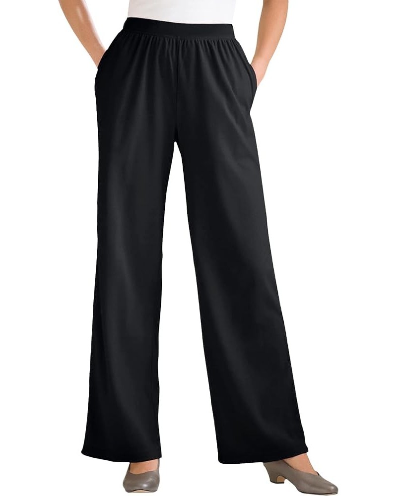 Women's Plus Size 7-Day Knit Wide-Leg Pant Black $20.68 Pants