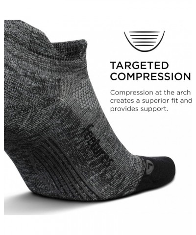 Elite Light Cushion No Show Tab Ankle Socks - Sport Sock with Targeted Compression - (1 Pair) Grey $9.20 Activewear