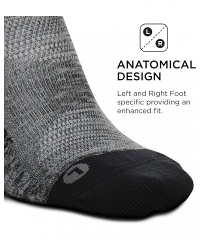 Elite Light Cushion No Show Tab Ankle Socks - Sport Sock with Targeted Compression - (1 Pair) Grey $9.20 Activewear