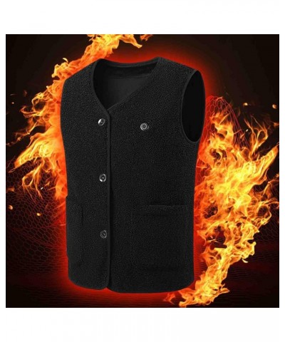 Unisex Heated Vest Lightweight USB Electric Heated Jacket Multiblock Heating Zones Heated Clothing Warm Winter Gear A02-black...