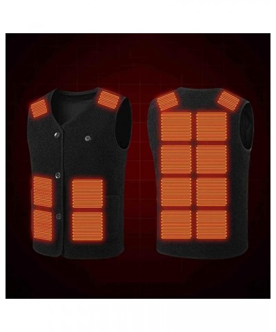 Unisex Heated Vest Lightweight USB Electric Heated Jacket Multiblock Heating Zones Heated Clothing Warm Winter Gear A02-black...