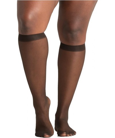 Women's Plus-Size Sheer Knee-Highs (5 Pair Value Pack) Off Black $8.47 Socks