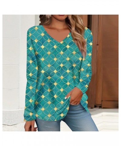 Womens Fall Fashion 2023 Winter Pullover V Neck Shirt Trendy Tunic Tops Casual Long Sleeve Pullovers Dressy Blouses 3-green $...