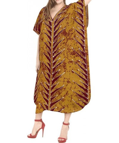 Women's Oversize Caftan Long House Sleep Shirt Loungewear Dashiki Dresses for Women Orange, Leaves $14.78 Swimsuits