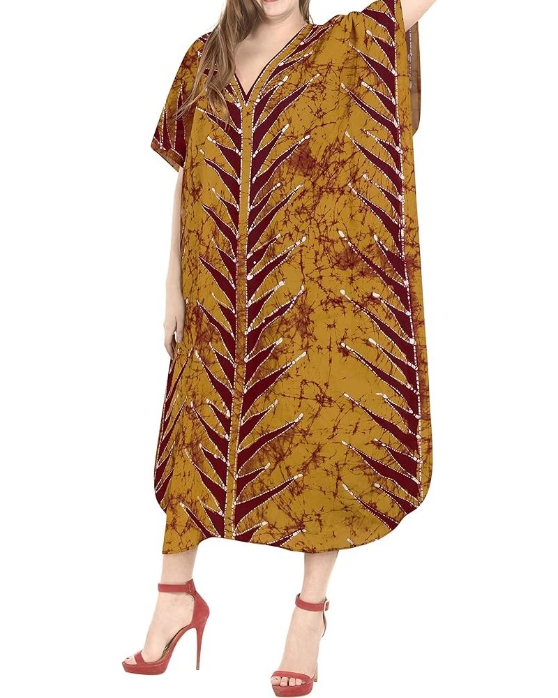 Women's Oversize Caftan Long House Sleep Shirt Loungewear Dashiki Dresses for Women Orange, Leaves $14.78 Swimsuits