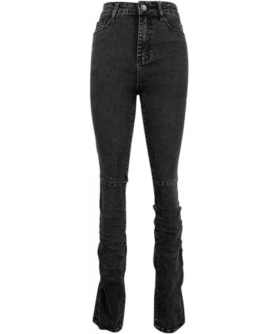 Womens Petite Jeans Skinny Jeans Mid Rise Jeans Baggy Jeans Stretchy Jeggings Butt Lifting Trousers Y2K Denim Jeans Dark Gray...