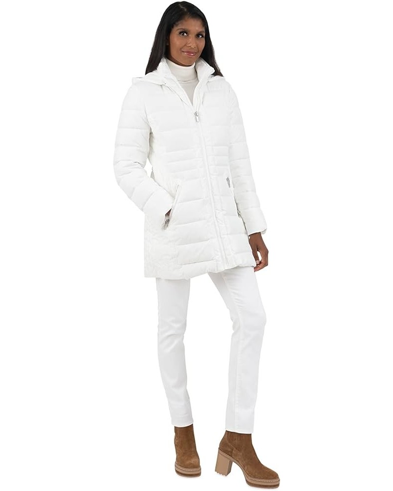 Women's Faux Down Hooded Puffer White $46.01 Jackets