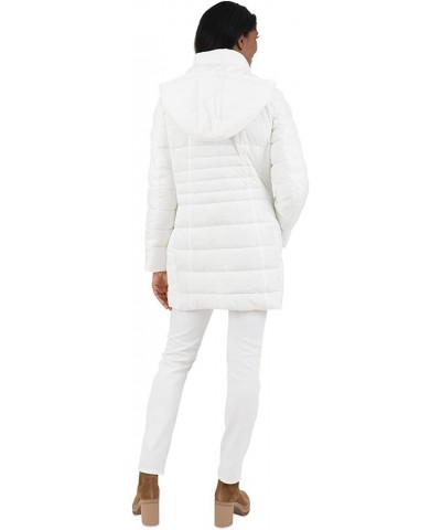 Women's Faux Down Hooded Puffer White $46.01 Jackets