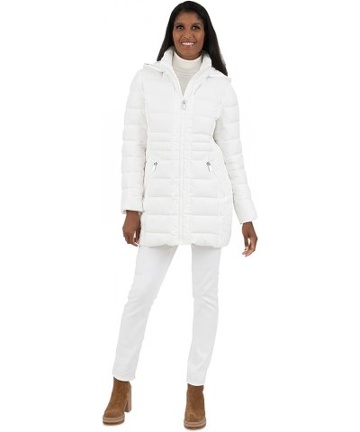 Women's Faux Down Hooded Puffer White $46.01 Jackets