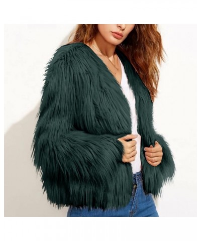 Winter Coats for Women Warm Fleece Wool Sherpa Coats Fashion Casual Puffer Jackets D-dark Green $18.47 Jackets