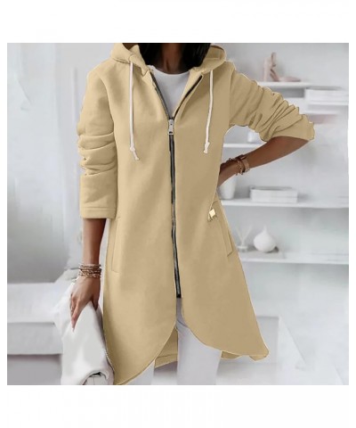 Zip up Sweatshirts for Women Fashion Design Long Hooded Sweatshirt Long Sleeve Casual Pullover with Pocket 020 Beige $10.24 H...