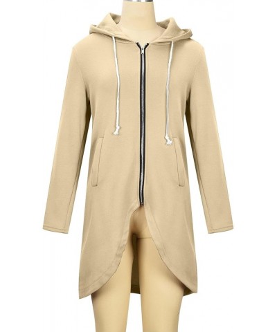 Zip up Sweatshirts for Women Fashion Design Long Hooded Sweatshirt Long Sleeve Casual Pullover with Pocket 020 Beige $10.24 H...