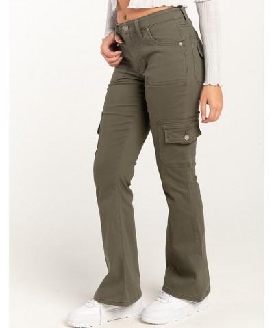 Low Rise Cargo Flare Pants Olive $13.18 Pants