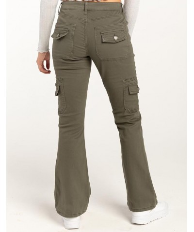 Low Rise Cargo Flare Pants Olive $13.18 Pants