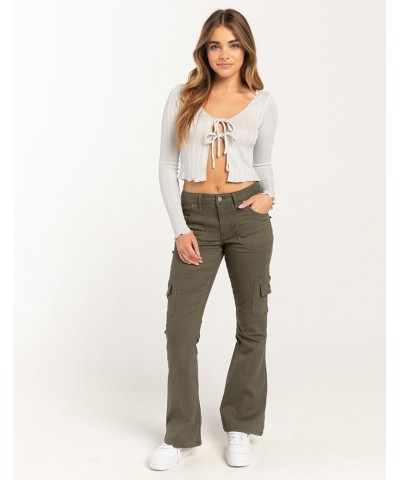 Low Rise Cargo Flare Pants Olive $13.18 Pants