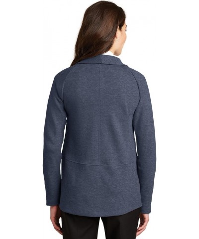 Ladies Interlock Cardigan. L807 Estate Blue Heather/Charcoal Heather $16.38 Sweaters