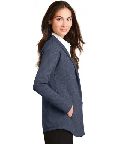 Ladies Interlock Cardigan. L807 Estate Blue Heather/Charcoal Heather $16.38 Sweaters