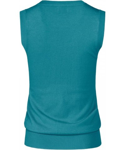 Women's Solid Basic V-Neck Sleeveless Soft Stretch Pullover Sweater Vest Top Jsw001_darkgreen $14.03 Sweaters