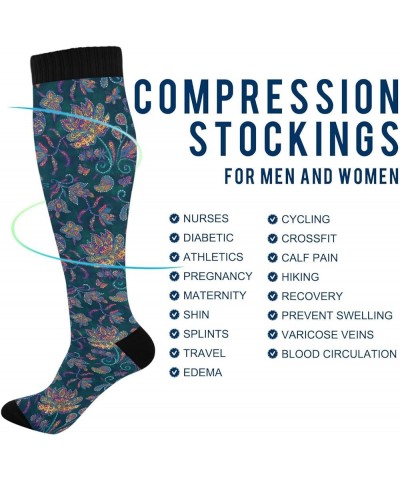 Compression Socks for Women Men Breathable Soft Compression Socks Hight Long Socks for Running Cycling Athletic Nurse Mulit10...