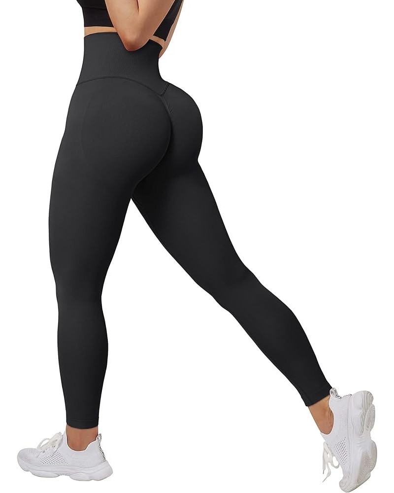 Scrunch Butt Lifting Workout Leggings for Women Seamless High Waisted Yoga Pants Tummy Control Gym Booty Tight 0 Upgrade Blac...