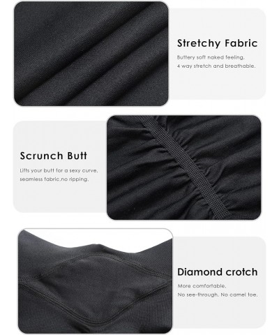 Scrunch Butt Lifting Workout Leggings for Women Seamless High Waisted Yoga Pants Tummy Control Gym Booty Tight 0 Upgrade Blac...