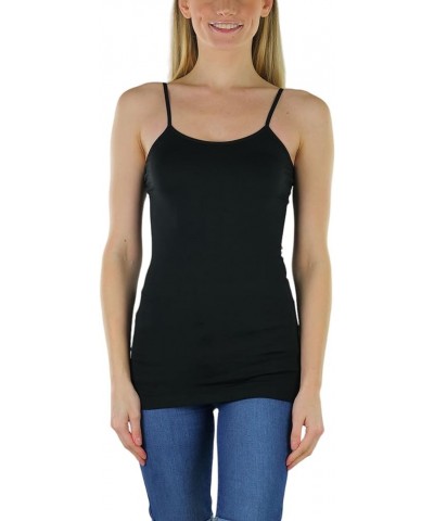 Women's Stretch Layering Scoop Neck Camisole Tanks & Camis Seamless - Black $10.37 Tanks