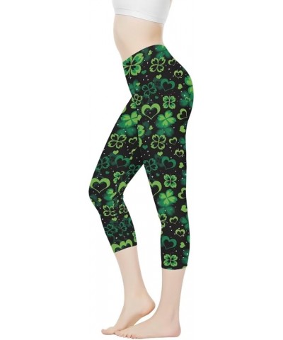 Colorful Tie Dye High Waist Yoga Pants for Women St. Patrick's Day Love Heart Design $10.50 Activewear