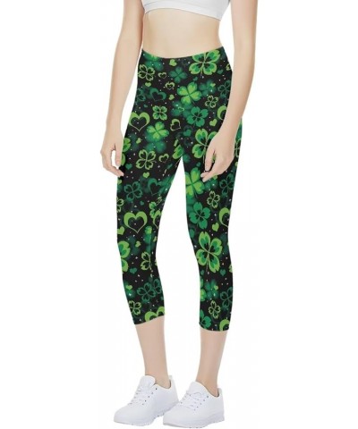 Colorful Tie Dye High Waist Yoga Pants for Women St. Patrick's Day Love Heart Design $10.50 Activewear