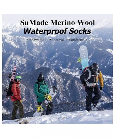 Merino Wool Waterproof Socks, Men Women Breathable Hiking Cycling Wading Socks White $15.30 Others